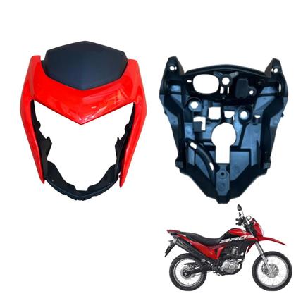 Imagem de Carenagem Nxr Bros 160 modelo 2016 Até 2021 Aba do Tanque Par de Complementos Frontal Bananinha Aranha Rabeta Traseira