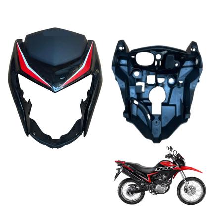 Imagem de Carenagem Nxr Bros 160 modelo 2016 Até 2021 Aba do Tanque Par de Complementos Frontal Bananinha Aranha Rabeta Traseira