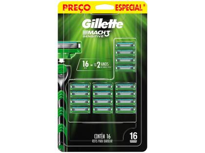 Carga para Aparelho de Barbear Gillette - Mach3 Sensitive 16 Cargas Imagem de Carga para Aparelho de Barbear Gillette