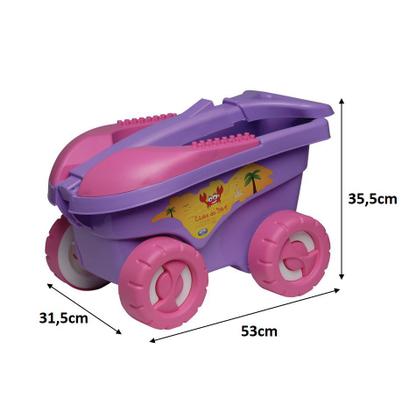 Imagem de Cargo Brinquedo Praia Com 11 Peças Carrinho Balde Pá - Mor