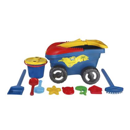 Imagem de Cargo Brinquedo Praia Com 11 Peças Carrinho Balde Pá - Mor -