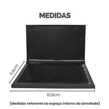 Imagem de Carimbeira N3 Almofada na cor Preta + 2 Tintas Pretas Inclusas