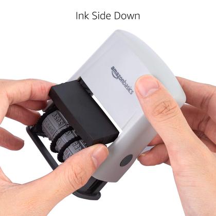 Imagem de Carimbo de data com tinta automática Amazon Basics Retangular