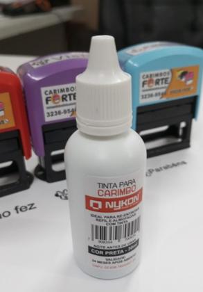 Imagem de Carimbo Pedagógico, kit com 3 carimbos Nykon + 1 tinta para carimbo