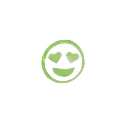 Imagem de Carimbo Verde Emoji Apaixonado - Coração