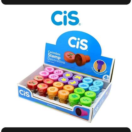 Imagem de Carimbos Cis Stamp Decorativos com 24 Unidades Divertido Caixa Sortido Temas Criativos Decoração