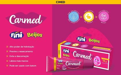 Imagem de Carmed Fini Beijos Cor Rosa Hidratante Labial 10g