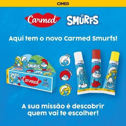 Imagem de Carmed Hidratante Labial Os Smurfs Surpresa Blueberry 10g