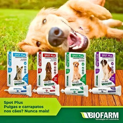 Imagem de Carrapaticida e Pulgicida Com Ação Repelente Spot Plus 3ml para Cães de 10 a 20kg - Biofarm