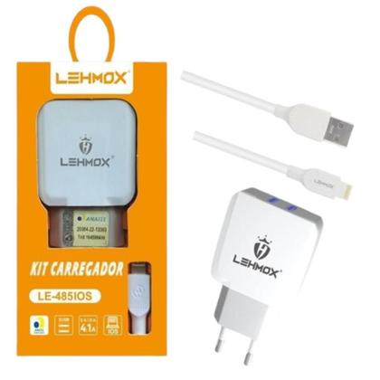 Imagem de Carregador 2 USB + Cabo Lightning 1,2m LE-485 Lehmox