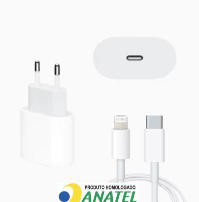 Imagem de Carregador 20W e Cabo UsbC para Lightning 1M