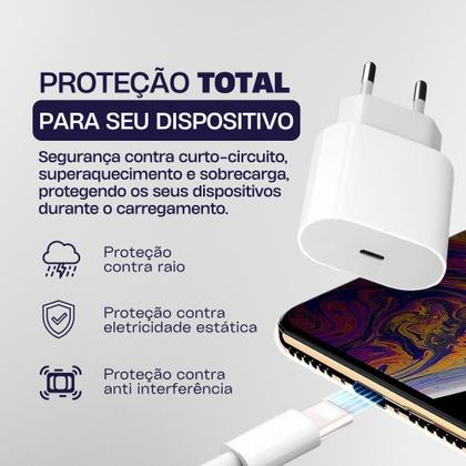Imagem de Carregador 25W Compatível Com Modelos Do 8 Ao 14  Cabo Lightning Alta Velocidade E Segurança Garantindo Carregamento Rápido