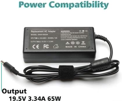 Imagem de Carregador AC 65 W 19,5 V 3,34 A para Dell Inspiron XPS com cabo de 8,8 pés