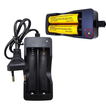 Imagem de Carregador Acompanha 4 Pilhas Duplo de Pilhas Baterias Recarregáveis 4.2v Li-Ion 18650 CARREGAF