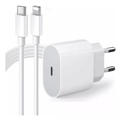 Imagem de Carregador + Cabo Turbo 20w Compatível iPhone USB-C