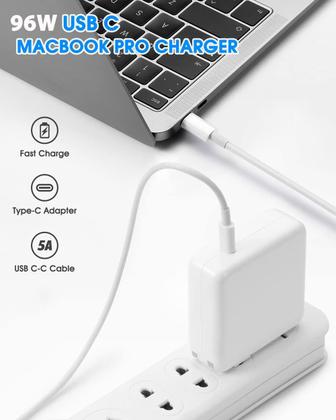 Imagem de Carregador Compatível para MacBookk Usb C de 96W Carregador MagSaffe 96W Pro