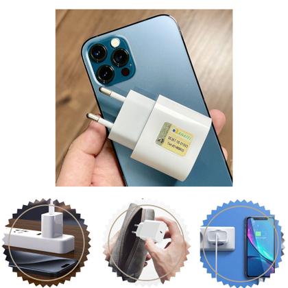 Imagem de Carregador Completo PD Compativel iPhone 15 16 Fonte 20w + Cabo Usb C Reforçado Trançado 1 Metro