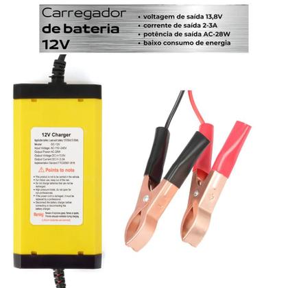 Imagem de Carregador de Bateria 12V 2A3A com Proteção Automática para Carros e Motos