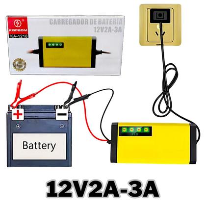 Imagem de Carregador de Bateria 12V 2A3A com Proteção Automática para Carros e Motos