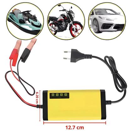 Imagem de Carregador de Bateria 12V 2A3A com Proteção Automática para Carros e Motos