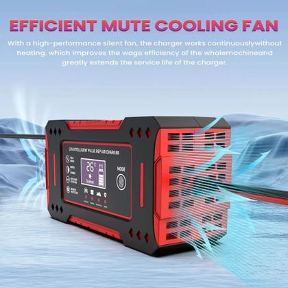 Imagem de Carregador De Bateria 12v Carro Moto 6 Amperes Inteligente Display Mutifunções