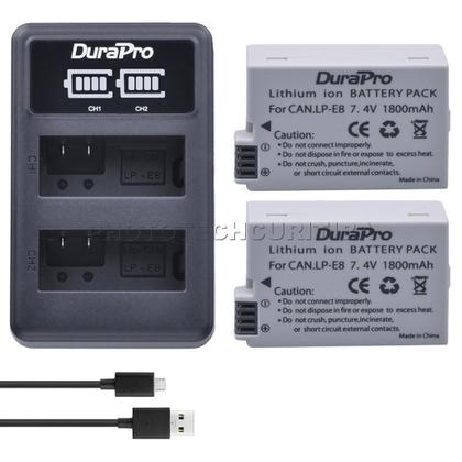 Imagem de Carregador de Bateria Canon LP-E8 Led Duplo DuraPro Modelo LC-E8C