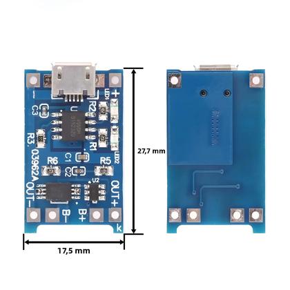 Imagem de Carregador De Bateria De Lítio 3.7V 5V 1A 2A Módulo De Carregamento Li-ion Lipo Micro USB Tipo-C Com