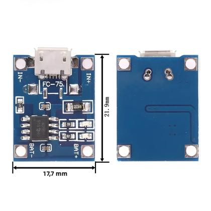Imagem de Carregador De Bateria De Lítio 3.7V 5V 1A 2A Módulo De Carregamento Li-ion Lipo Micro USB Tipo-C Com