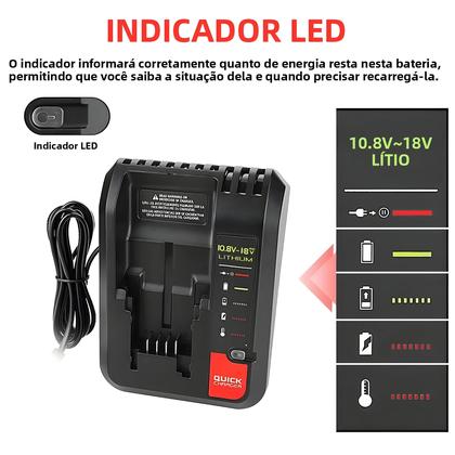 Imagem de Carregador De Bateria Li-Ion De Carga Rápida Para Modelos Black And Decker 10.8V 18V 20V LBXR20