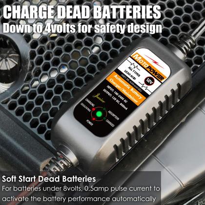 Imagem de Carregador de Bateria MOTOPOWER MP00205A 12V 800mA - Automático