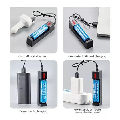 Imagem de Carregador De Bateria Usb Recarregável 18650 16650 1450026650, 18650, 14500, 16340, 10400, 16650, 14650, 21700, 18350, 