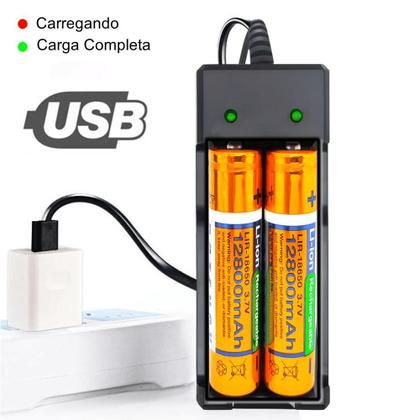 Imagem de Carregador de Baterias Duplo USB Para Lanternas Táticas, Com Corte Automático de Carga LEY2034