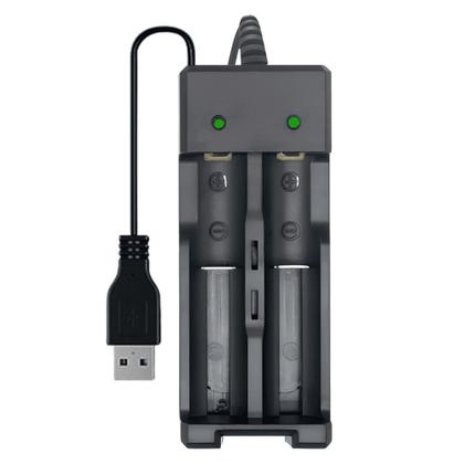 Imagem de Carregador de Baterias Duplo USB Para Lanternas Táticas, Com Corte Automático de Carga LEY2034