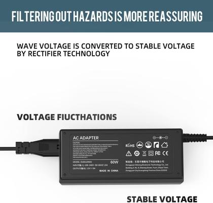 Imagem de Carregador de cabo de alimentação 12V AC 5A 60W para monitor Dell 22-27"