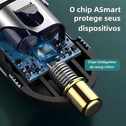 Imagem de Carregador de Carro 120W com 4 Portas - Carga Rápida QC 3.0 e PD 3.0 - USB Tipo C para iPhone 14