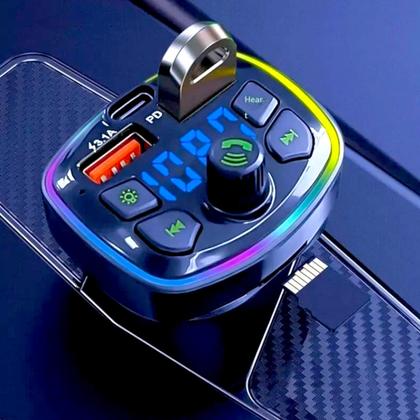 Imagem de Carregador de Carro Acendedor Transmissor Fm Radio USB Bluetooth