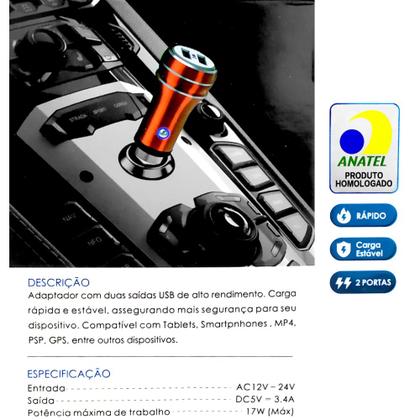 Imagem de Carregador de Carro Rápido Universal 3 em 1 magnético para Uber