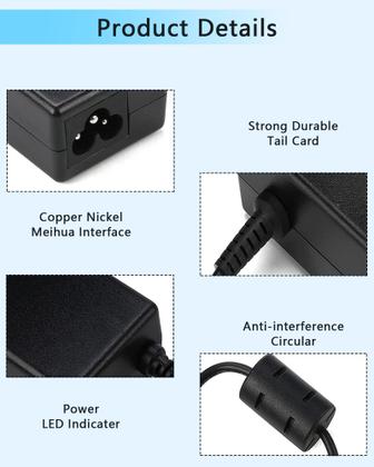 Imagem de Carregador de laptop 65W 45W, adaptador AC, cabo de alimentação para Acer Aspire