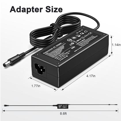 Imagem de Carregador de laptop, adaptador AC de 65 W e 7,4 mm, cabo de alimentação para Dell