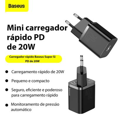 Imagem de Carregador De Parede Baseus Usb-c Super Si Qc Pd 3.0 20w