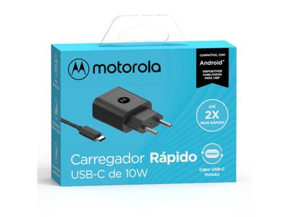 Imagem de Carregador de Parede Carga Rápida para Android - Entrada USB-A com USB-C de 1m Motorola Original