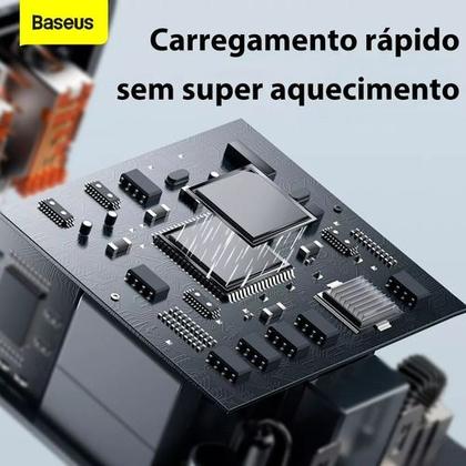 Imagem de Carregador de Parede Turbo Baseus 30W com 2 USB 1 TipoC e Cabo USBC para Lightning  Compacto e Potente