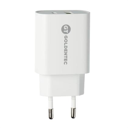 Imagem de Carregador de Parede USB-C + USB 3.0 Branco Goldentec - Goldentec Acessorios