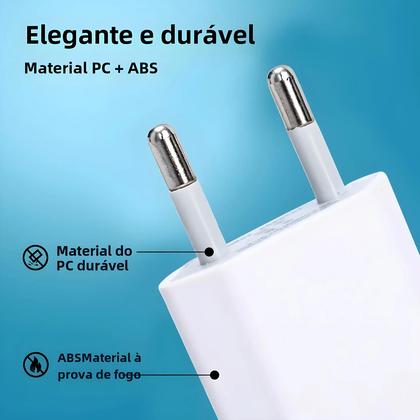 Imagem de Carregador de Parede USB Universal 5V 1A (UE) - Compatível com iPhone, Samsung, Xiaomi, Redmi, Google e Huawei