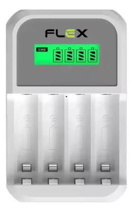 Imagem de Carregador de Pilha Flex Com 4 Pilhas AA 2900mah + 4 Pilhas AAA 1000mah Mox