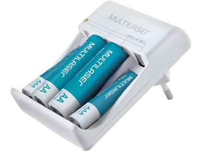 Imagem de Carregador de Pilhas Aa/Aaa + 2Pilhas Aa 2500Mah + 2Pilhas Aaa 1000Mah  Multilaser - CB045