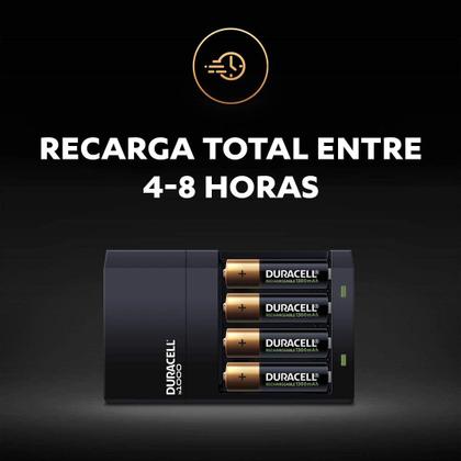Imagem de Carregador de Pilhas AA e AAA Duracell - Com 4 Pilhas Rec AA