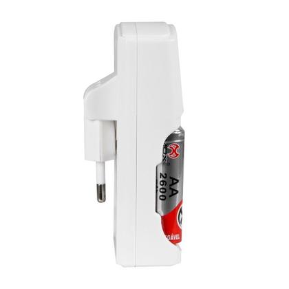 Imagem de Carregador de Pilhas Bivolt + 4 Pilhas Recarregáveis AA - Tamanho Tradicional