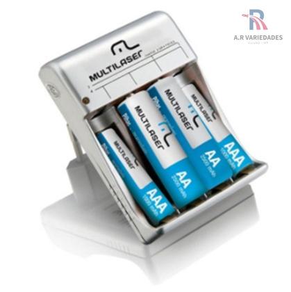 Imagem de Carregador De Pilhas Com 2 AA 2500mah + 2 AAA 1000mah