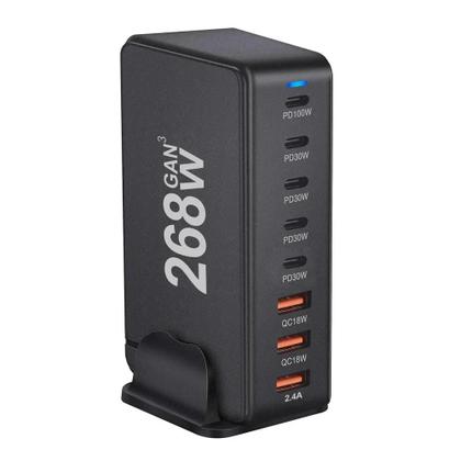 Imagem de Carregador de Viagem 268W/240W GAN USB-C Multiportas com PD - Adaptador de Alimentação